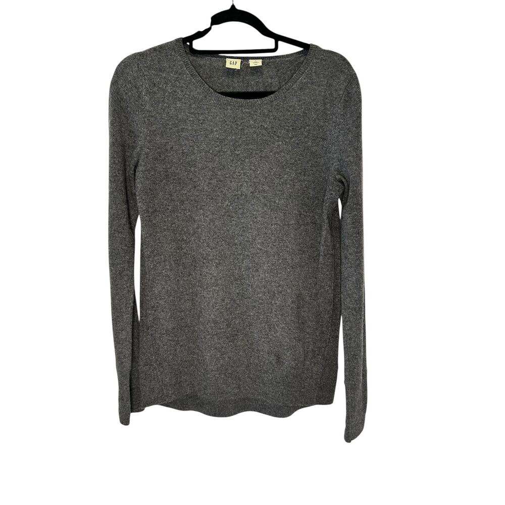 GAP Women’s 100% Cashmere Heather Gray Crewneck Sweater Small CapsuleWardrobe